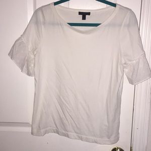 J Crew ruffle eyelet shirt